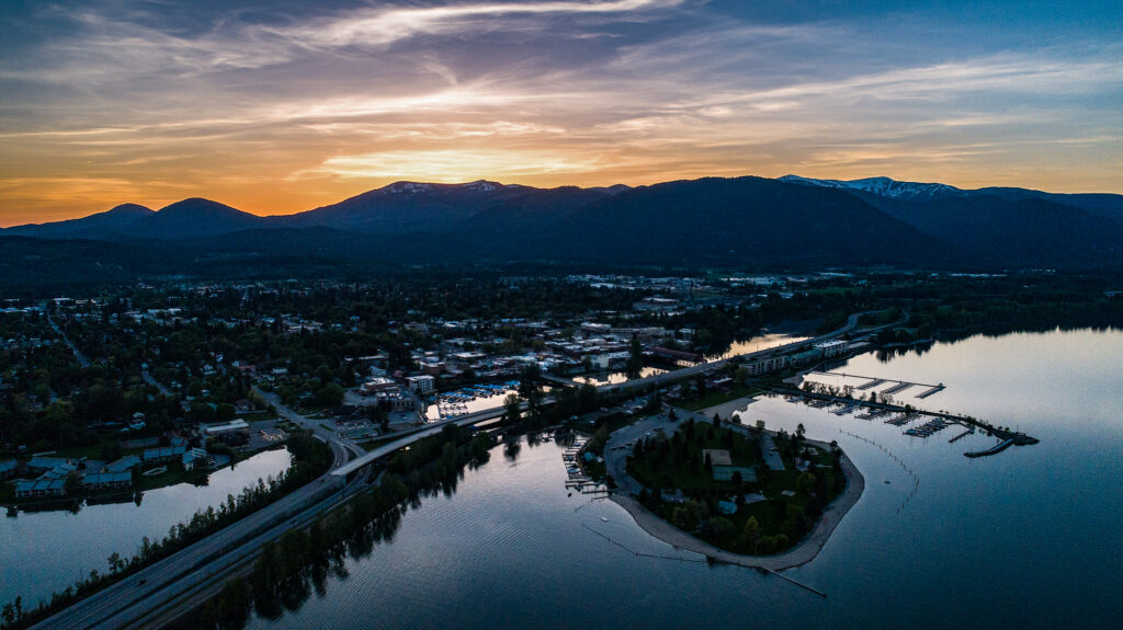 Sunrise Over Sandpoint - Drone