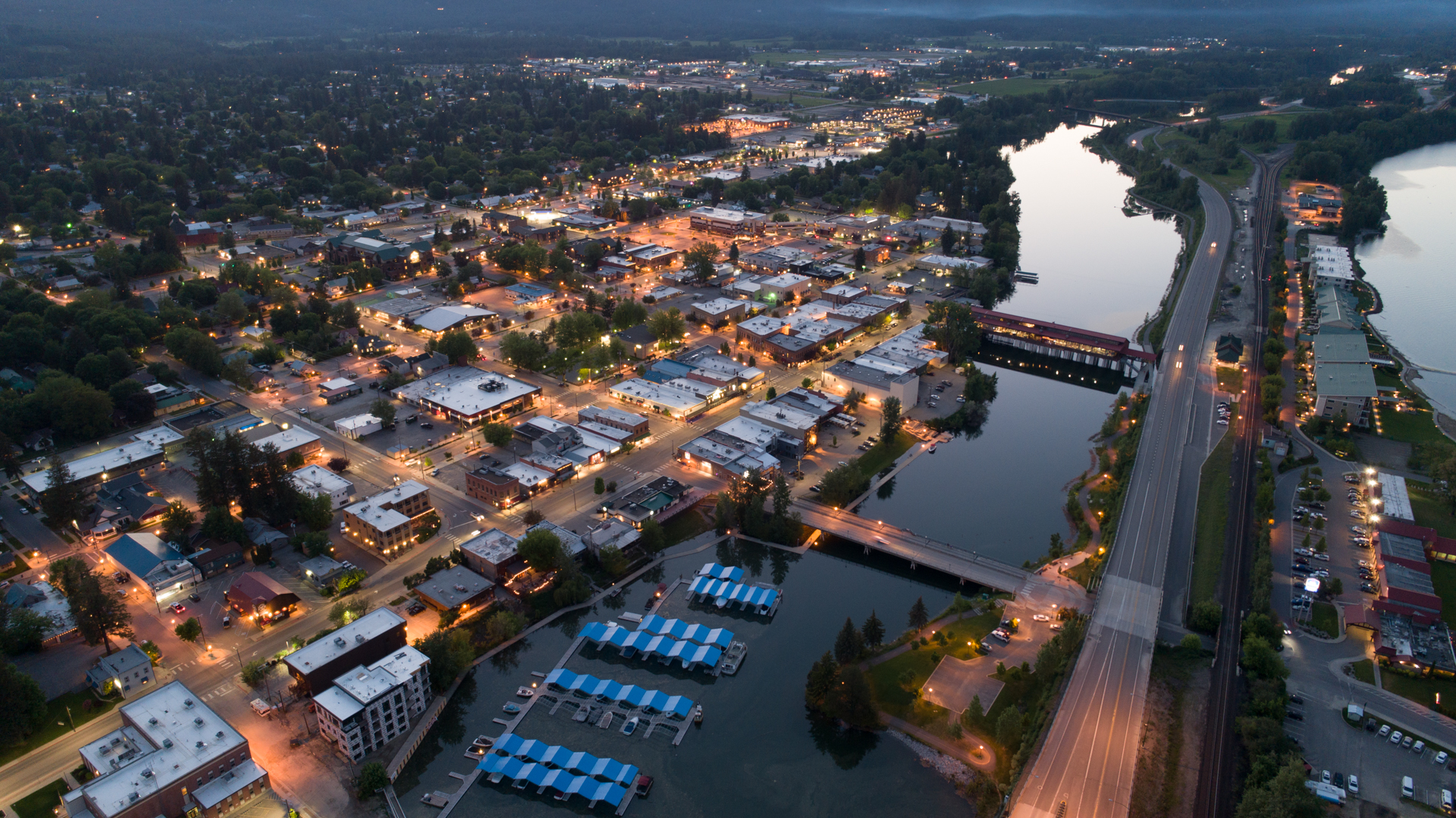Downtown Sandpoint - Drone