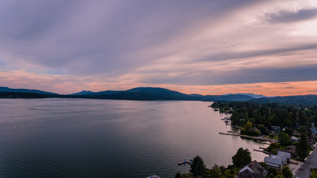 Drone - Sandpoint Sunset