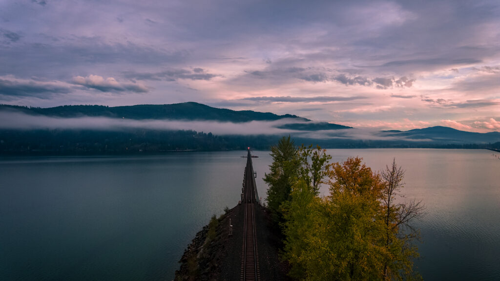 Sunset over the Railroad - Drone