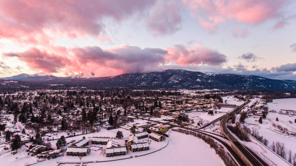 Winter Sunset in Sandpoint