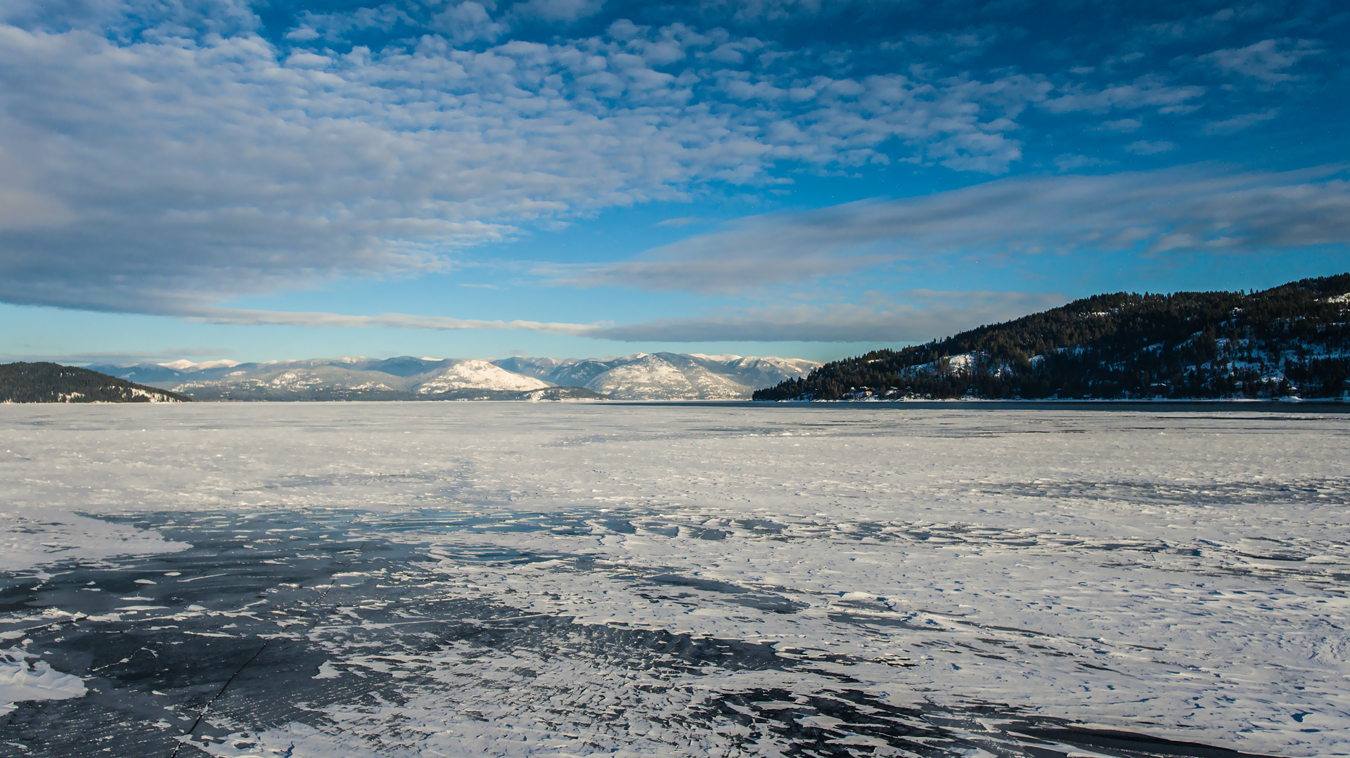Lake Pend Oeille Frozen - Drone