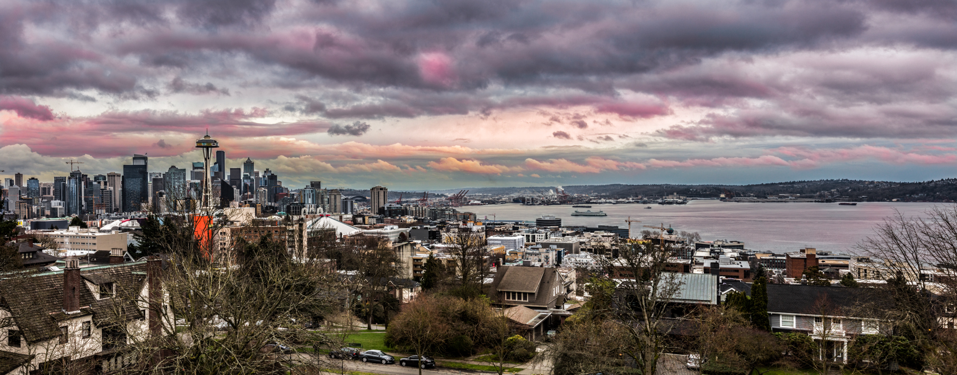 Sunset in Seattle Pano